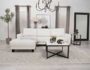 White Upholstered Curved Arms Sectional Sofa CO 550