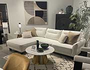 White Upholstered Curved Arms Sectional Sofa CO 550