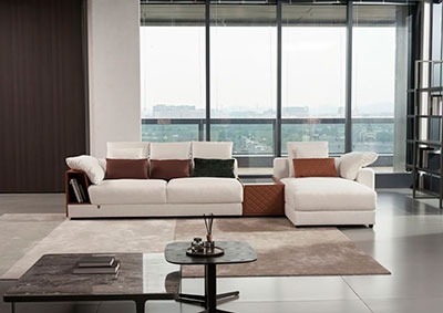 White Fabric Sectional Sofa set AE 801