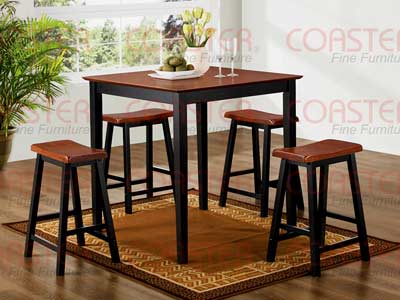 5pc Counter Height Dining Set in Two Tone Finish