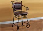 24H Bar Stool Dark Distressed Gold Metal 