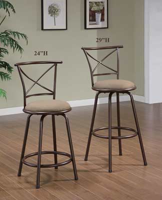 Set of 2 X-Back Style Bar Stool 24H. 