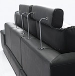 Mini T35 Sectional Sofa Black Leather