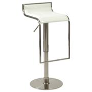 Forest Adjustable Bar-Counter Stool White-Satin Nickel