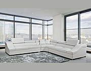 White Bonded Leather Sectional VG02