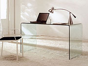 Modern bent glass office desk CR09