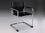 Black leatherette visitor chair CR1120