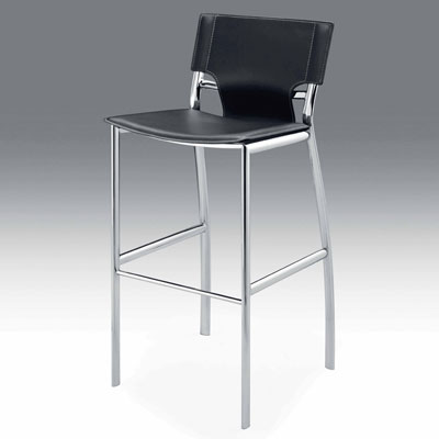 Black leatherette bar stool CR121
