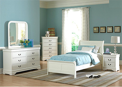 White Twin Bedroom set HE539