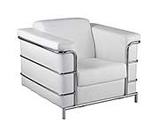 Modern Leather Arm Chair EStyle 811 in White