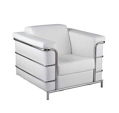 Modern Leather Arm Chair EStyle 811 in White