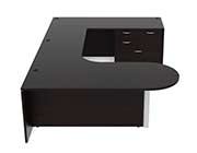 U-Shaped Desk With Bullet End With Inner Curve