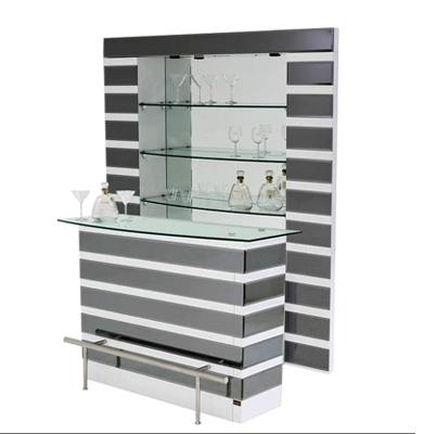 Mirrored Bar Stand and Shelves