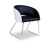 Contemporary White Chair with Black Back ArLi-333-4