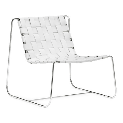 Leather Lounge Chair Z161 in White
