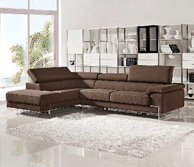 Modern Brown Sectional Sofa VG316