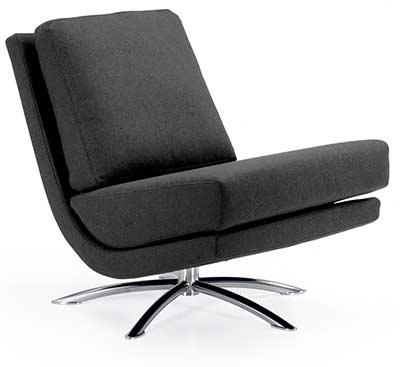 Fjords Breeze Swivel Fabric Chair in Grey
