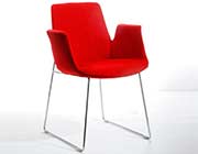 Modern Red Fabric Lounge Chair VG100