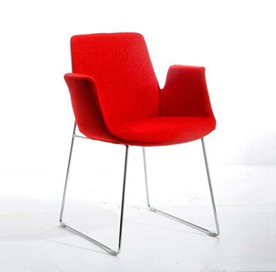 Modern Red Fabric Lounge Chair VG100