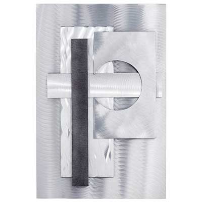 Wall Art in Brushed Aluminum & Charcoal NL191