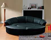 Black Italian leather Circle Sofa bed VG276