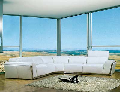 Modern White Bonded Leather sofa VG010