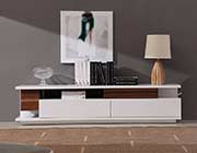 White lacquer and walnut TV unit SJ061