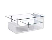 Glass Top White Lacquer Coffee table BM 12