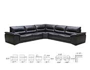 Romano Black Leather Sectional Sofa