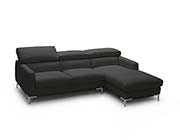 Italian Black Leather Sectional Sofa NJ106