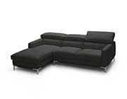 Italian Black Leather Sectional Sofa NJ106