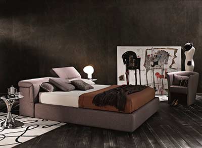 Modern Taupe Platform bed with Storage NJ087