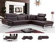 Modern Brown Leather Sectional Sofa EF194