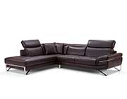 Modern Brown Leather Sectional Sofa EF194