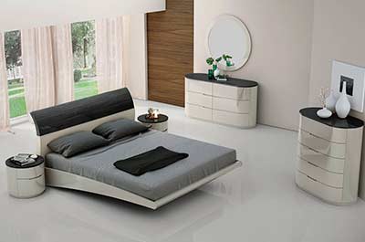 Grey Lacquer Bed NJ Adamina