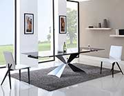 Extendable Black Glass Dining Table VG428