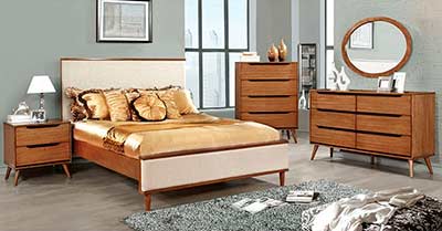 Oak Padded Fabric Bed FA387A