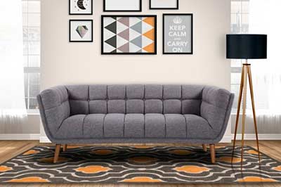 Dark Gray Linen Sofa ARL Rosella