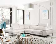 Light Grey Leather Sectional Sofa EF 511