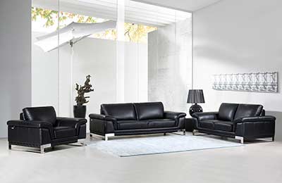 Black Leather Sofa DI11