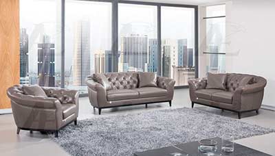 Taupe Italian leather sofa set AEK 093