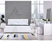 White Leatherette Platform Bed AE 51