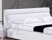 White Leatherette Platform Bed AE 51