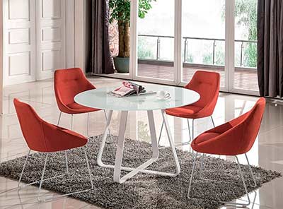 Optic White Glass Table NJ Vianne