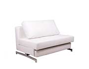 White Leatherette Sofa Bed NJ 43-2