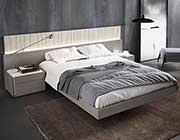Walnut Bed with Light Grey Lacquer NJ Paola