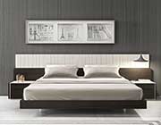 Walnut Bed with Light Grey Lacquer NJ Paola