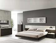 Walnut Bed with Light Grey Lacquer NJ Paola