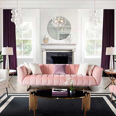 Blush Velvet Sofa DS Aphrodite