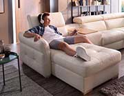 Leather Sectional Sleeper with Recliner EF Santimino